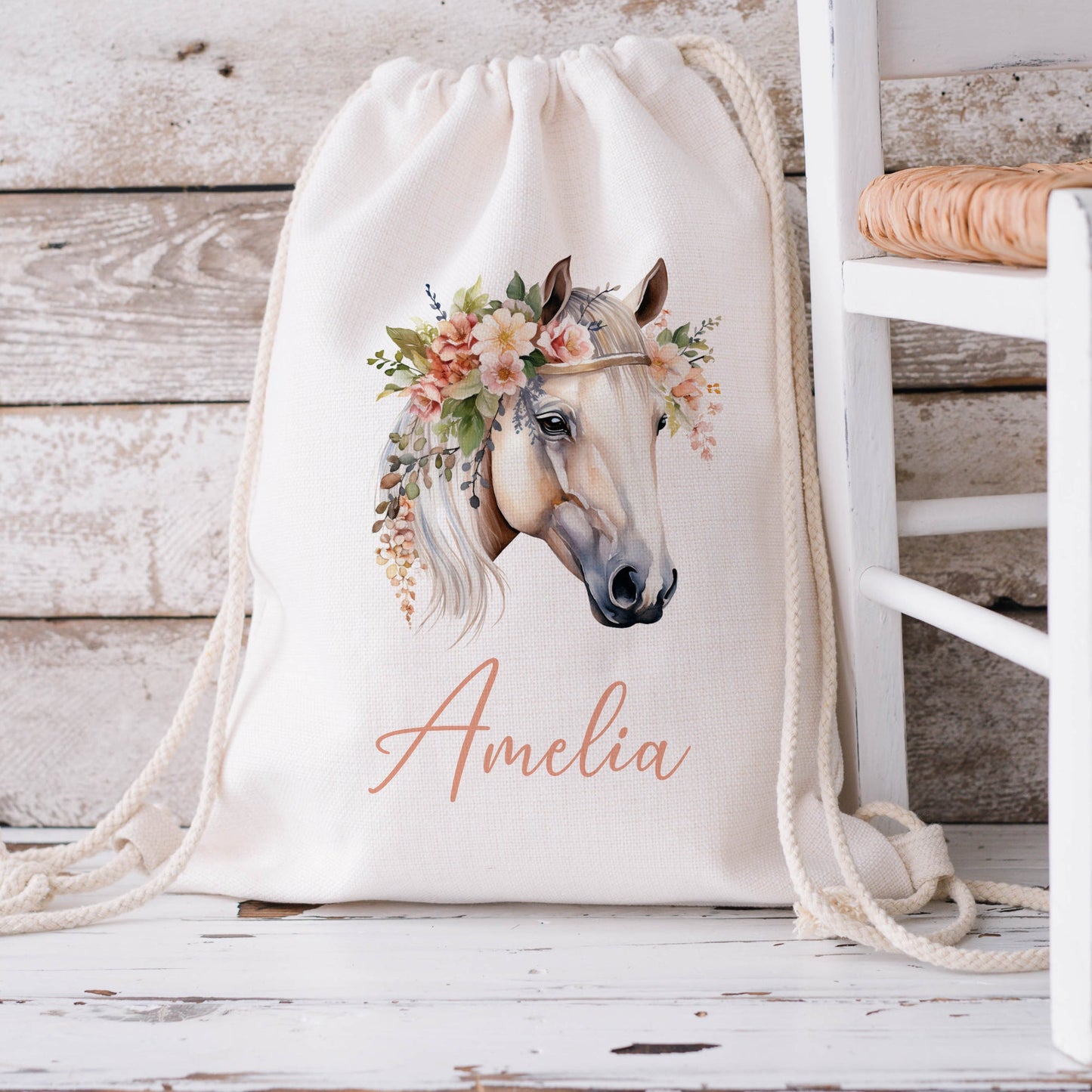 Personalised Horse Drawstring Bag