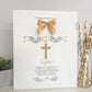 Personalised First Holy Communion Boutique Gift Bag Gold Floral Cross