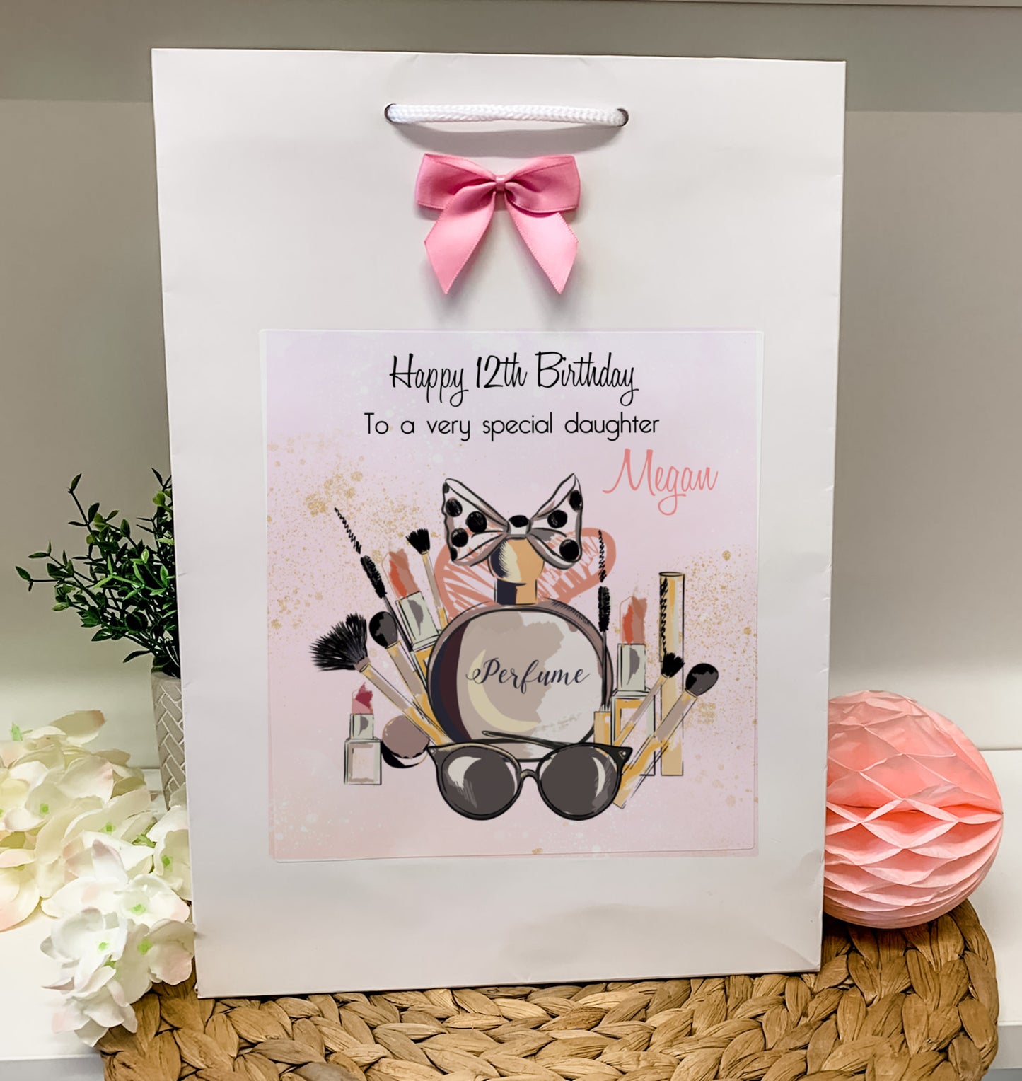 Personalised Female Girls Birthday Card Perfume Makeup