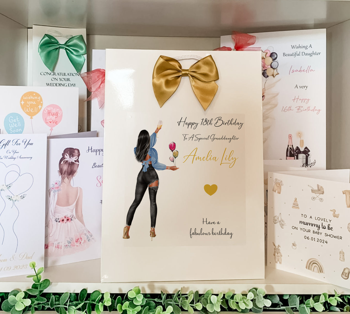 Personalised Birthday Gift Wrap Party Girl Black Jeans