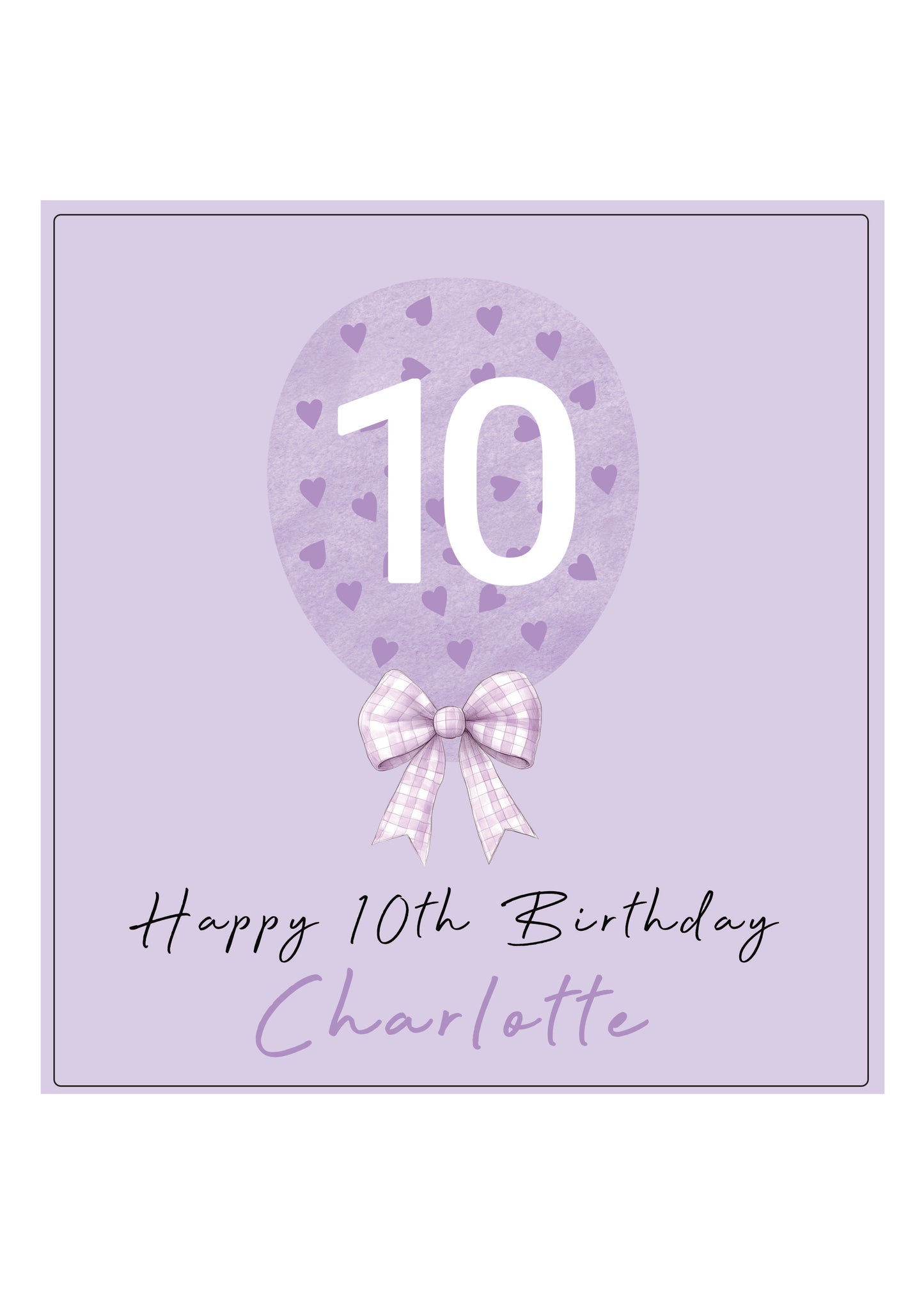 Birthday Gift Bag Lilac Love Heart Balloon