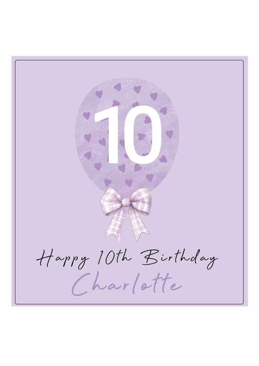 Birthday Gift Bag Lilac Love Heart Balloon