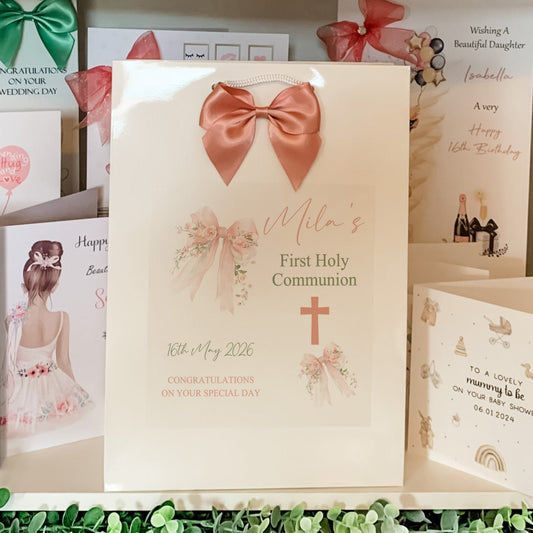 First Holy Communion Gift Bag, Bow Design