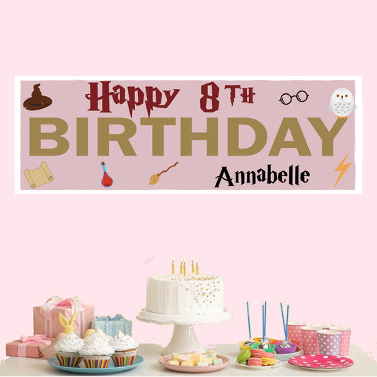 Personalised Birthday Party Banner Magical Wizard