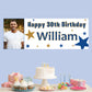 Personalised Birthday Party Banner Blue Gold