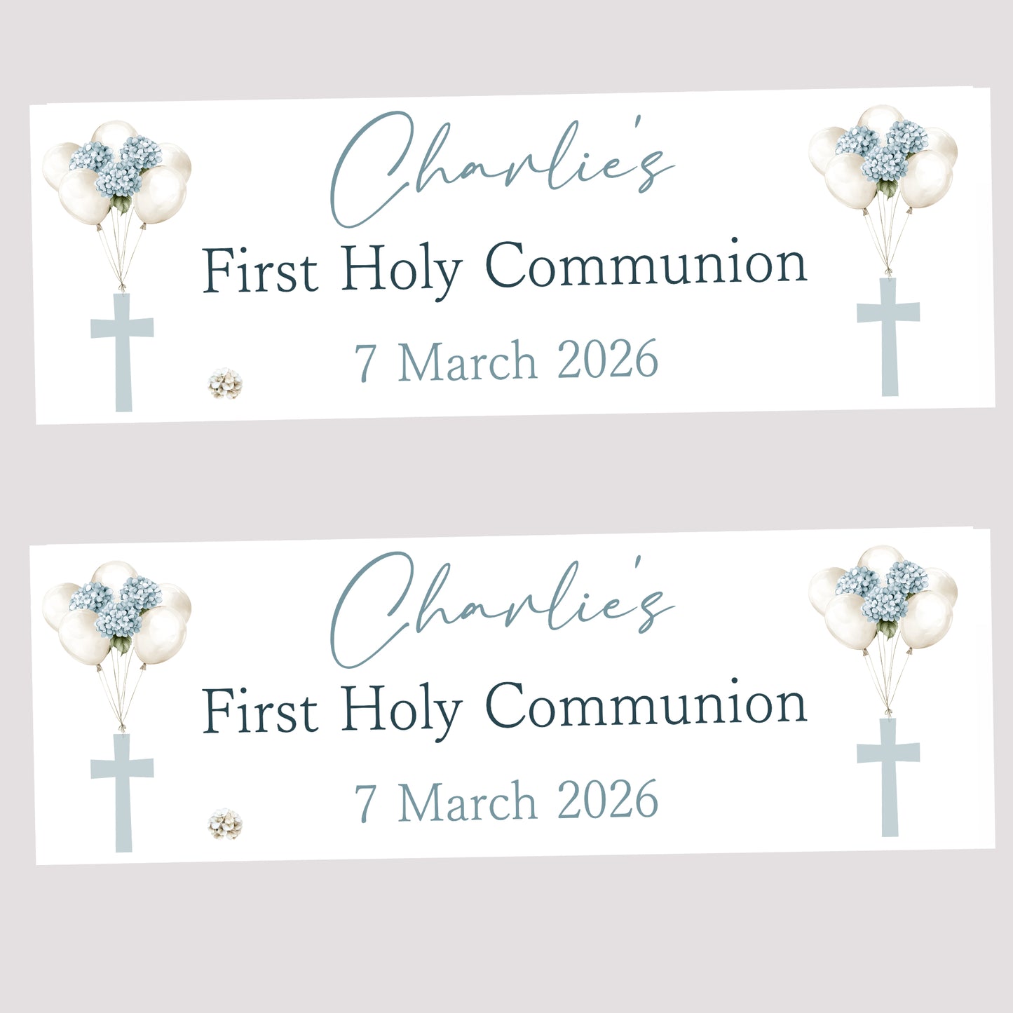 First Holy Communion Party Banner, Personalised with Name