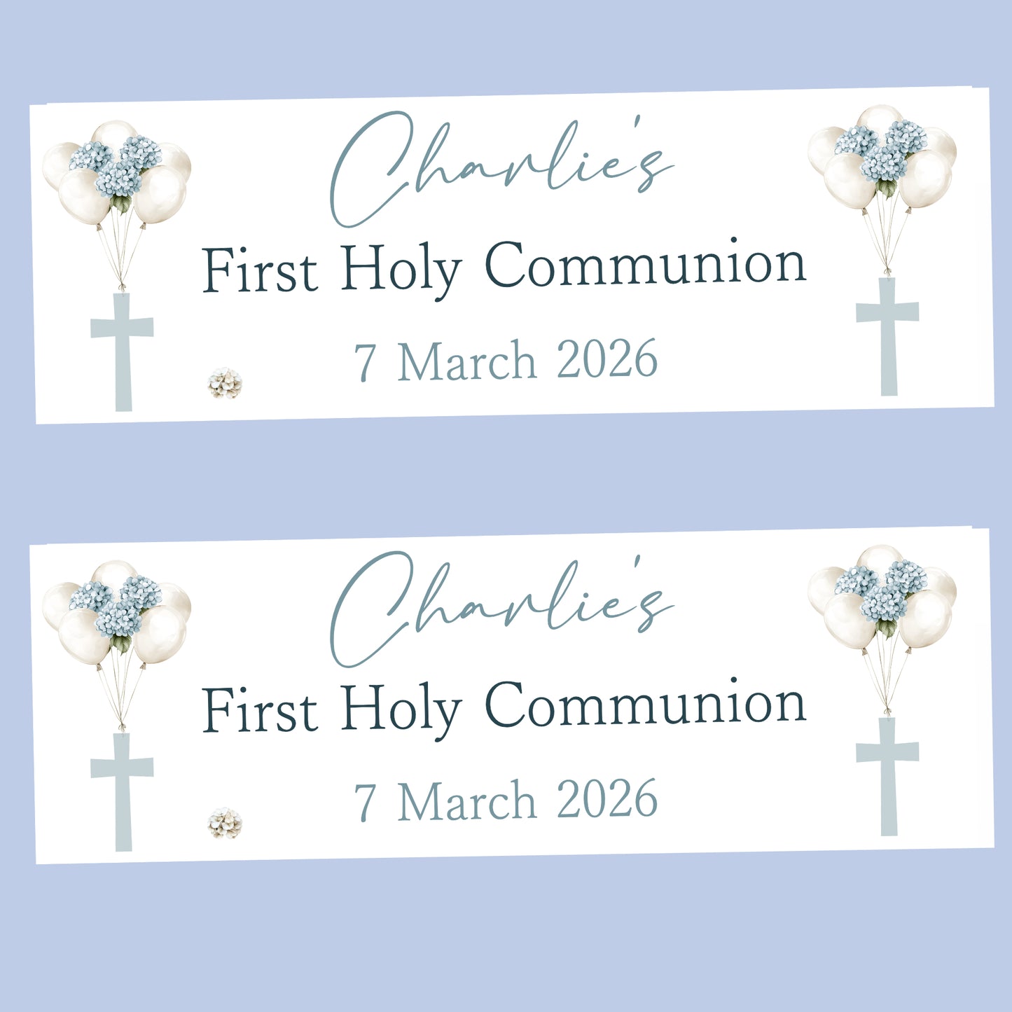 First Holy Communion Party Banner, Personalised with Name