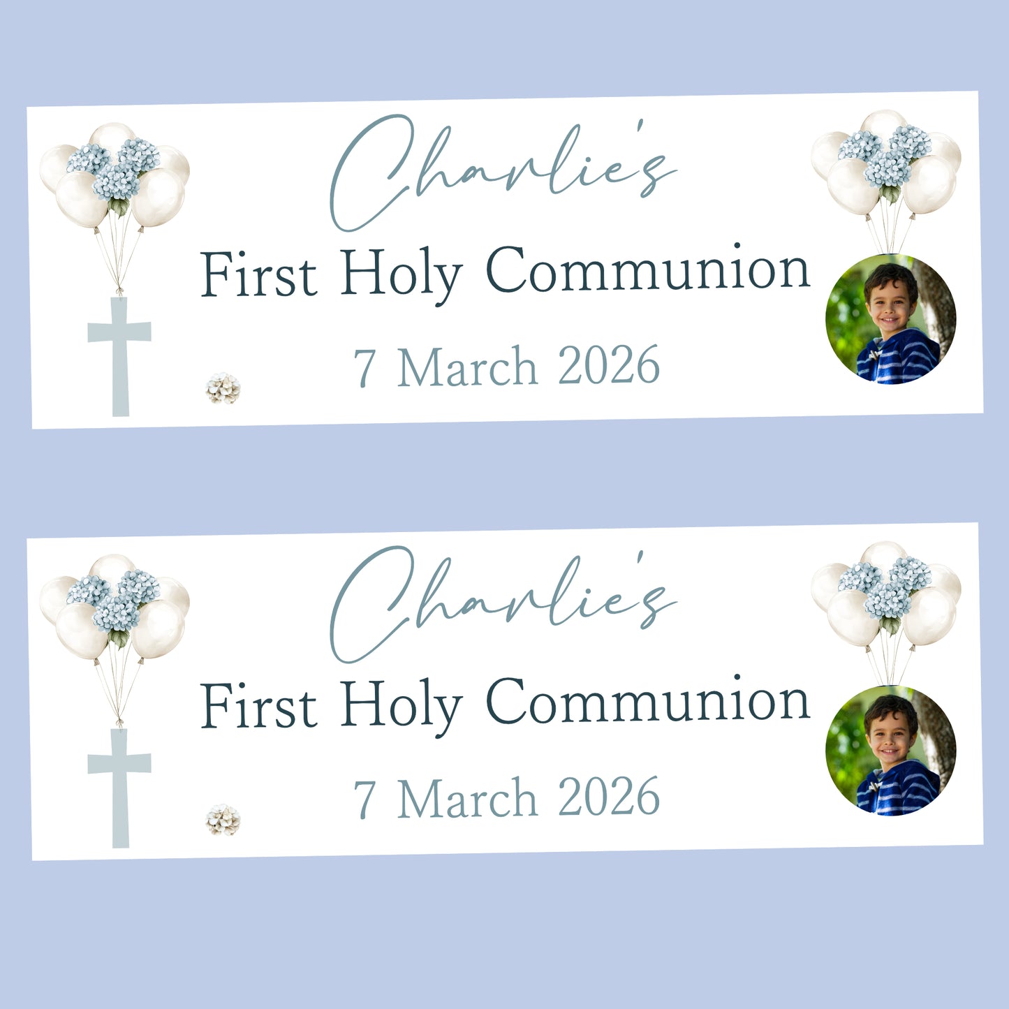 First Holy Communion Party Banner, Personalised with Name