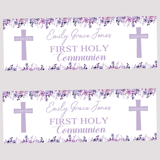 First Holy Communion Party Banner, Personalised with Name