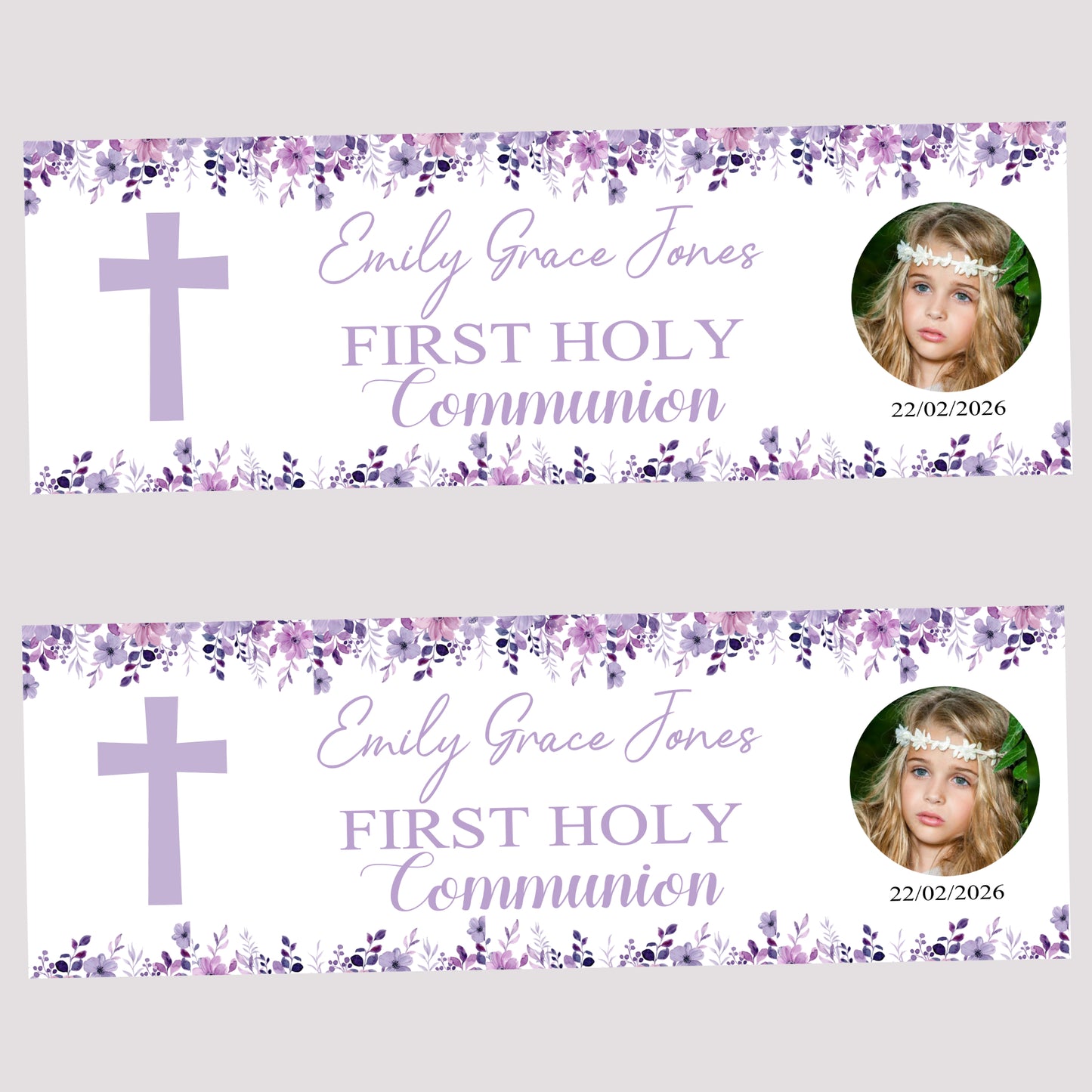 First Holy Communion Party Banner, Personalised with Name