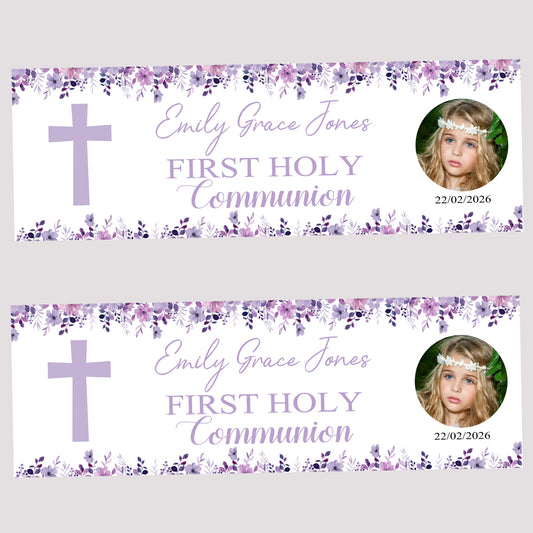 First Holy Communion Party Banner, Personalised with Name