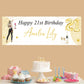 Personalised Birthday Party Banner Girl Black Jeans