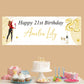 Personalised Birthday Party Banner Girl Black Jeans