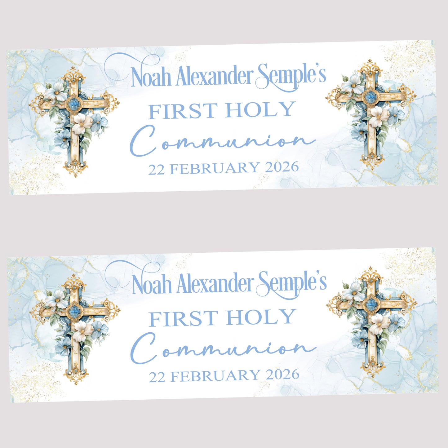 First Holy Communion Party Banner, Personalised with Name