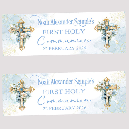 First Holy Communion Party Banner, Personalised with Name