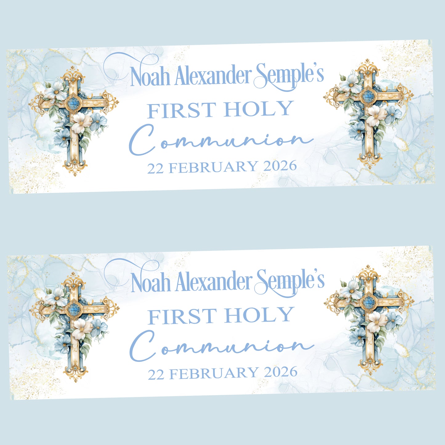 First Holy Communion Party Banner, Personalised with Name
