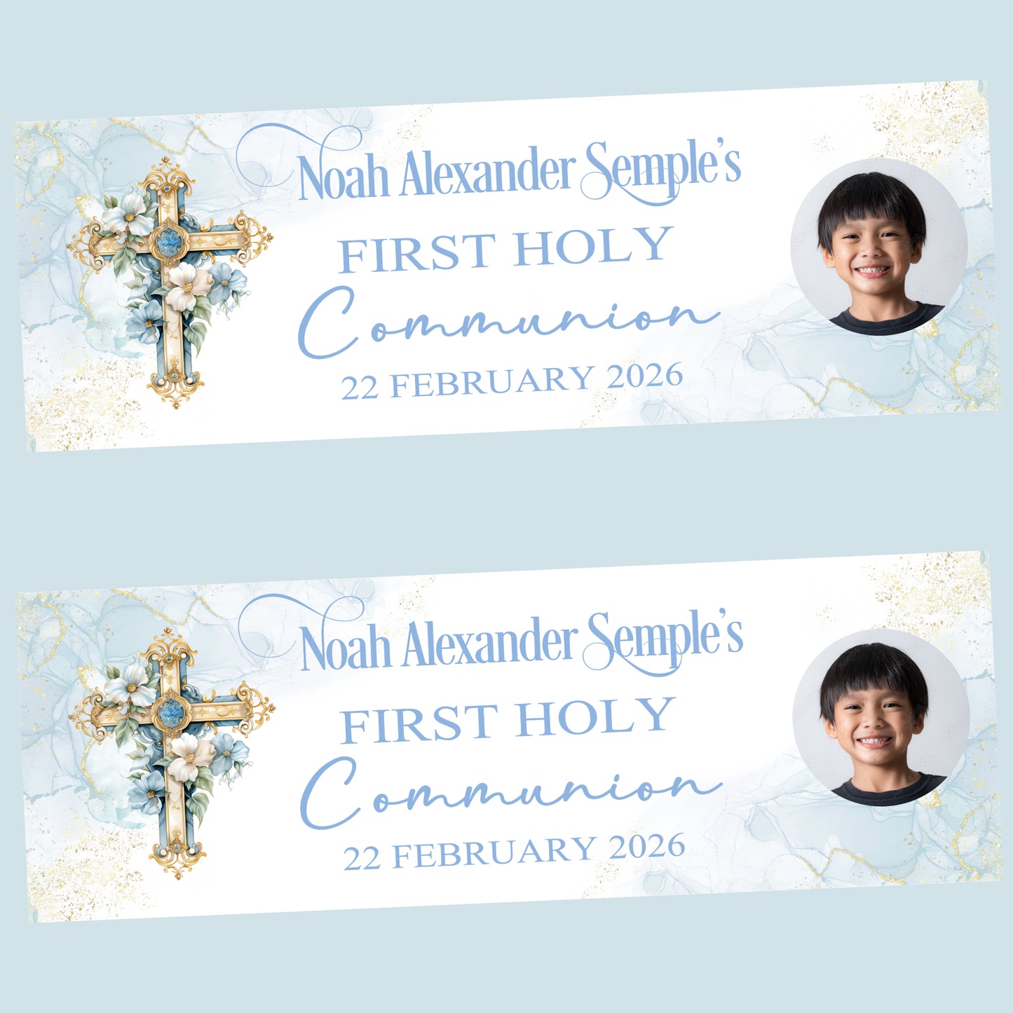 First Holy Communion Party Banner, Personalised with Name