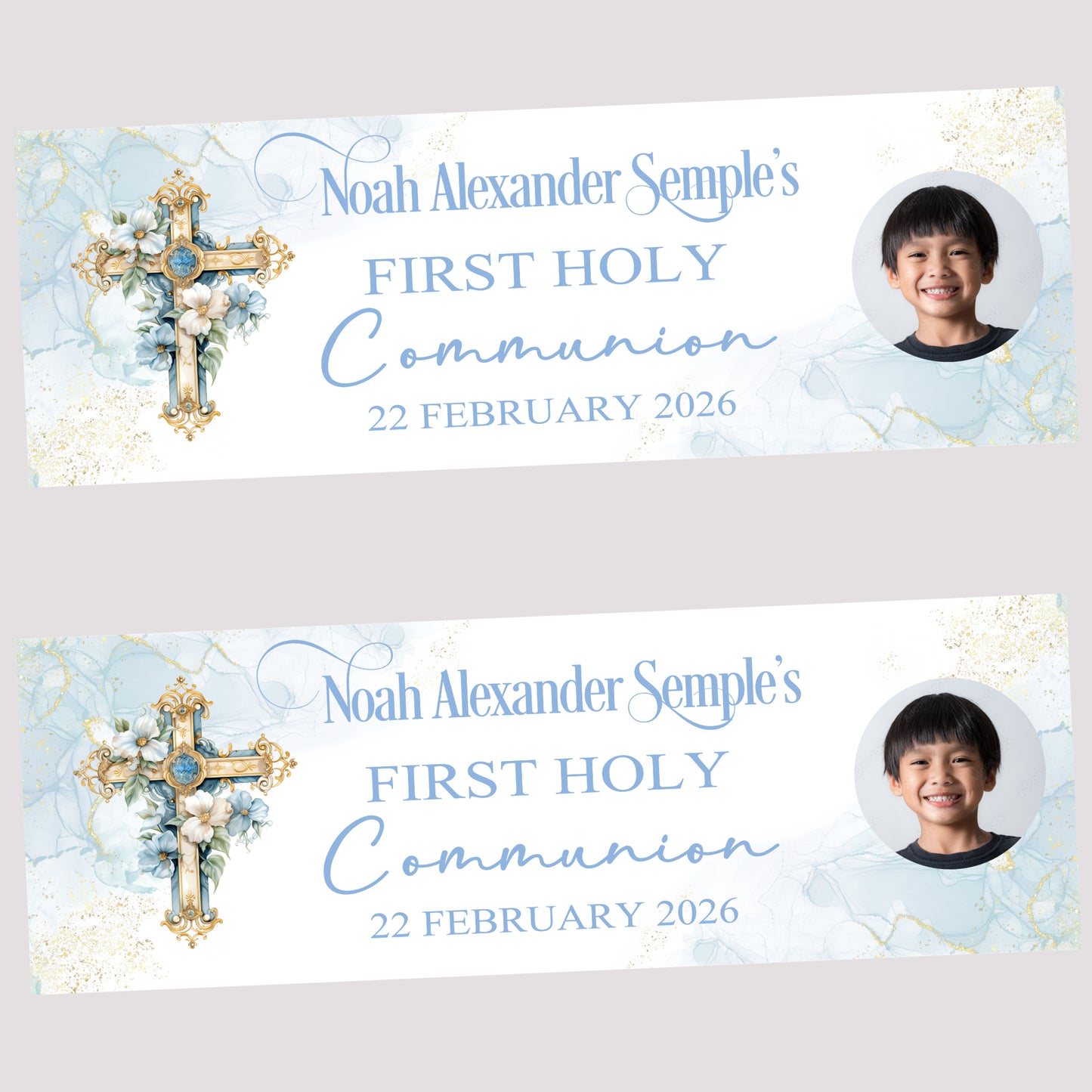First Holy Communion Party Banner, Personalised with Name