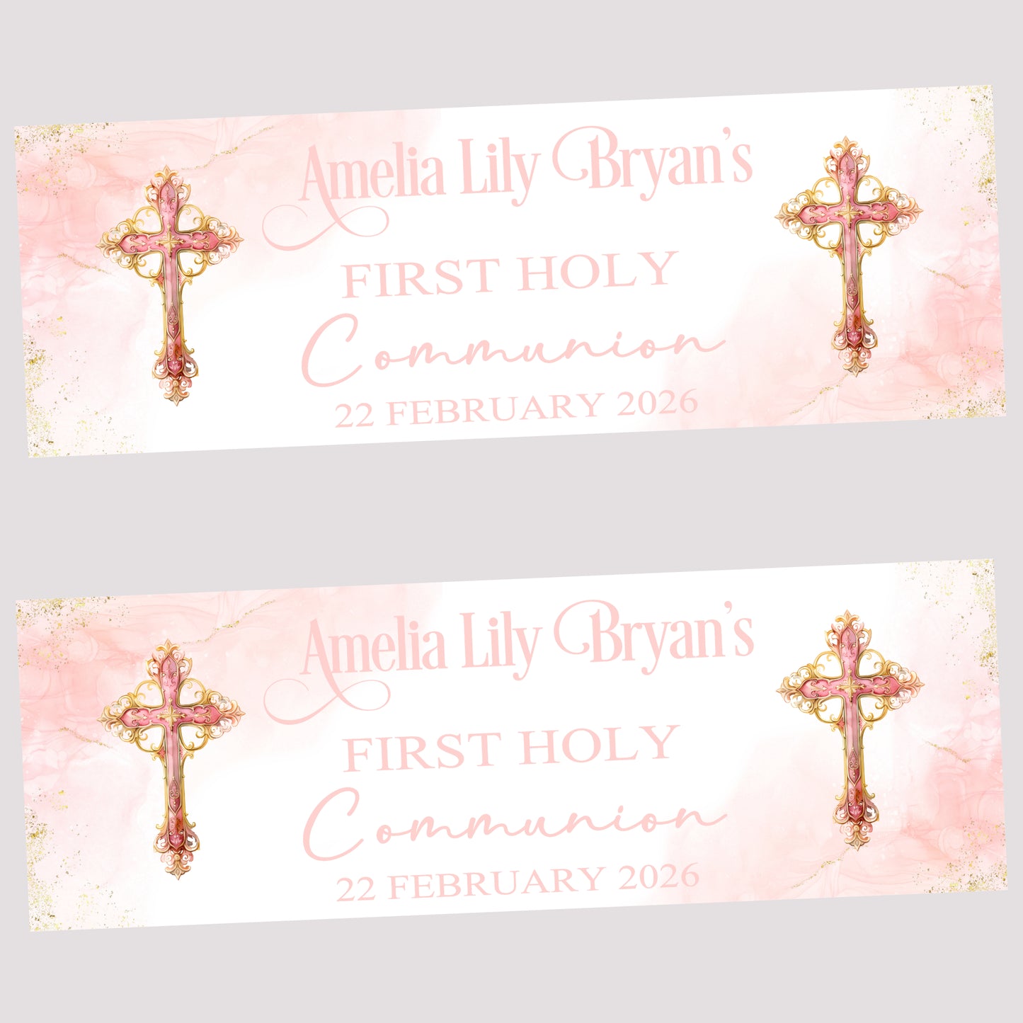 First Holy Communion Party Banner, Personalised with Name