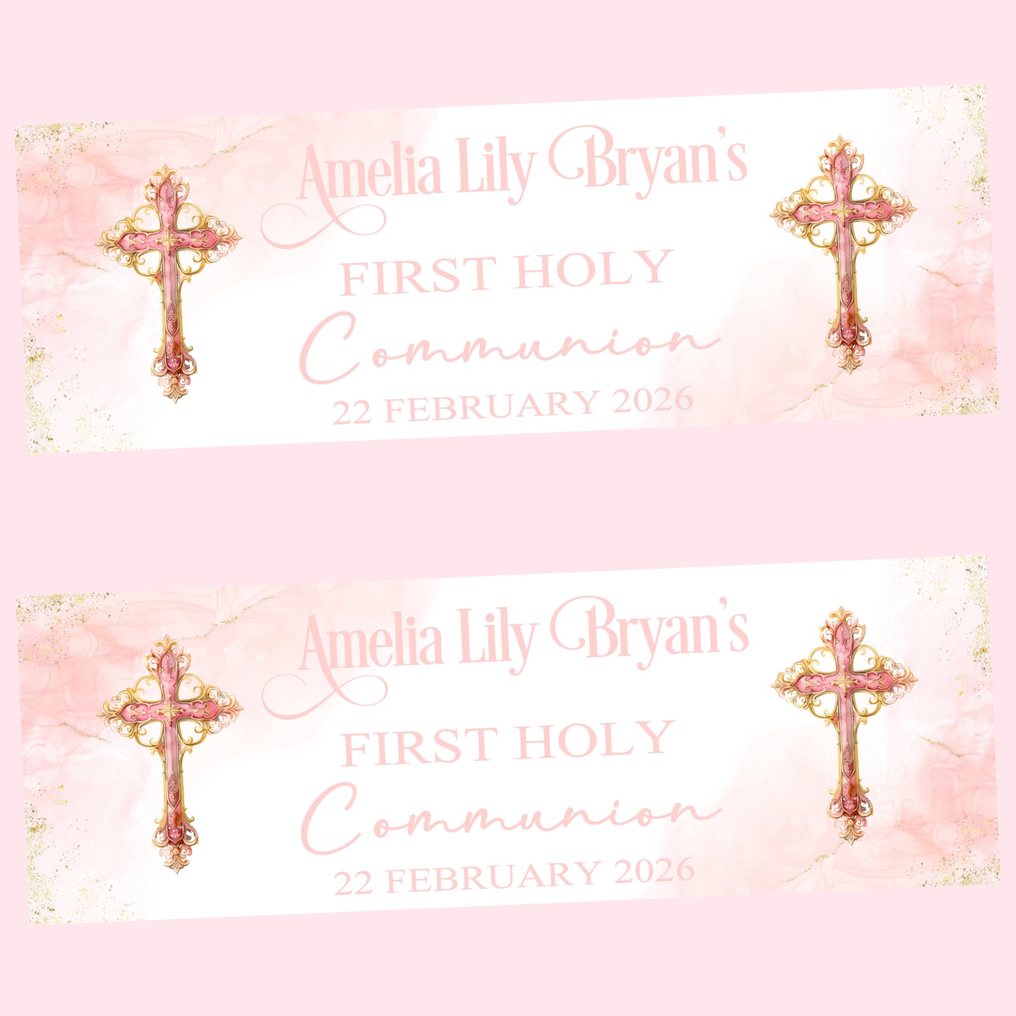 First Holy Communion Party Banner, Personalised with Name