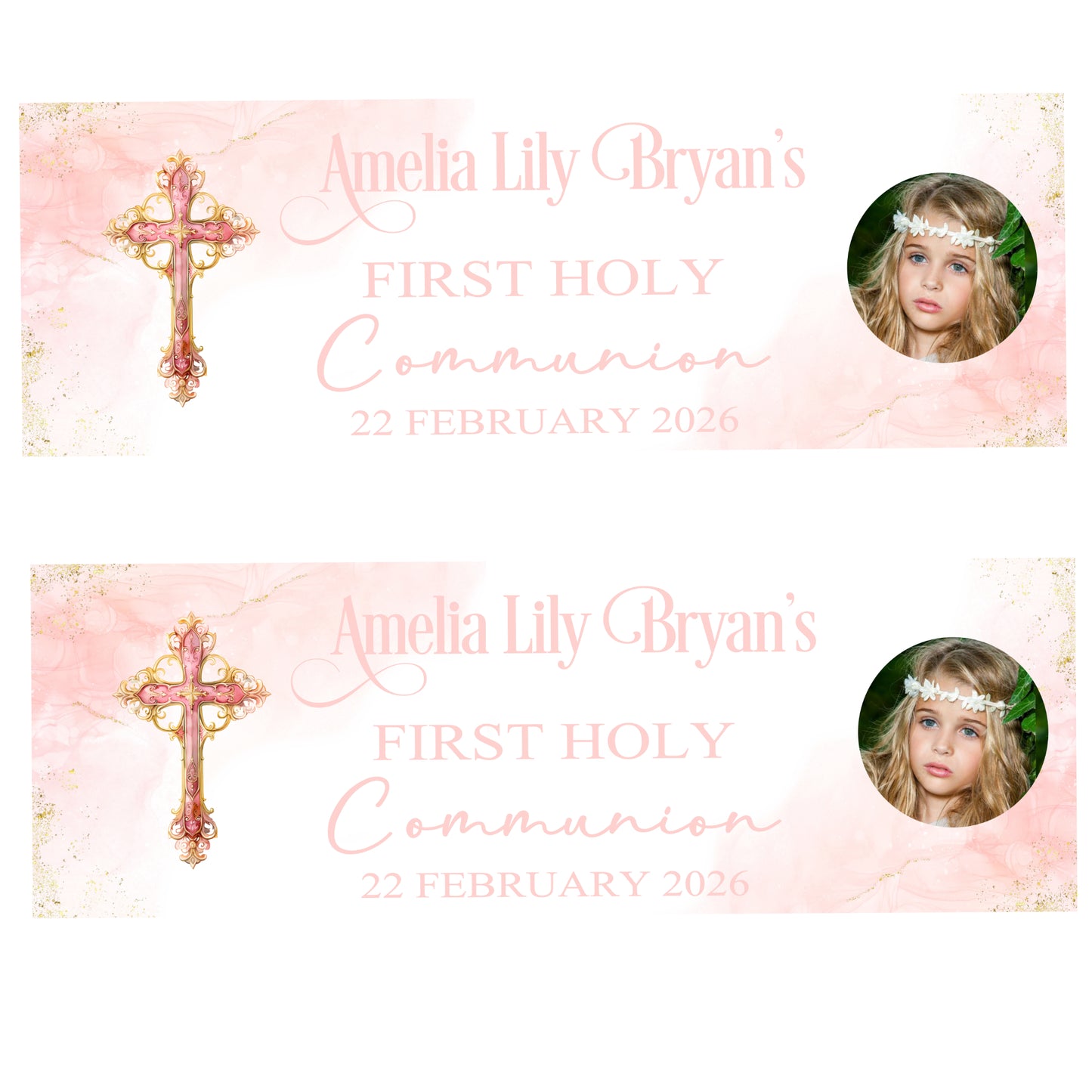 First Holy Communion Party Banner, Personalised with Name