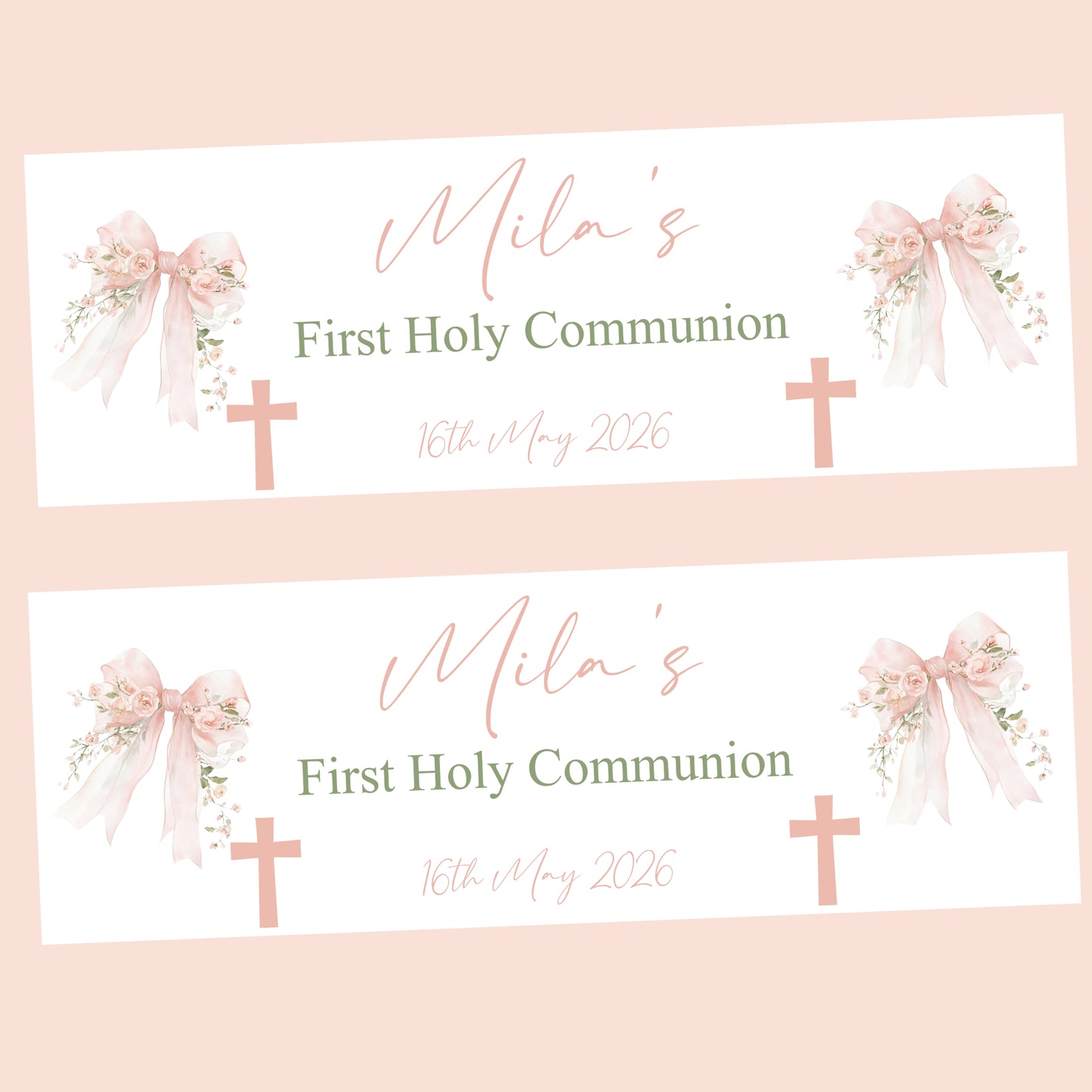 First Holy Communion Party Banner, Personalised with Name