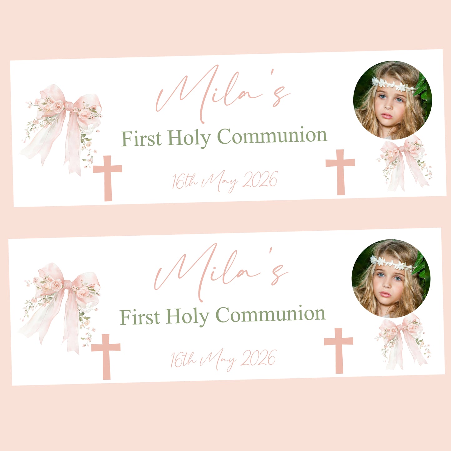 First Holy Communion Party Banner, Personalised with Name