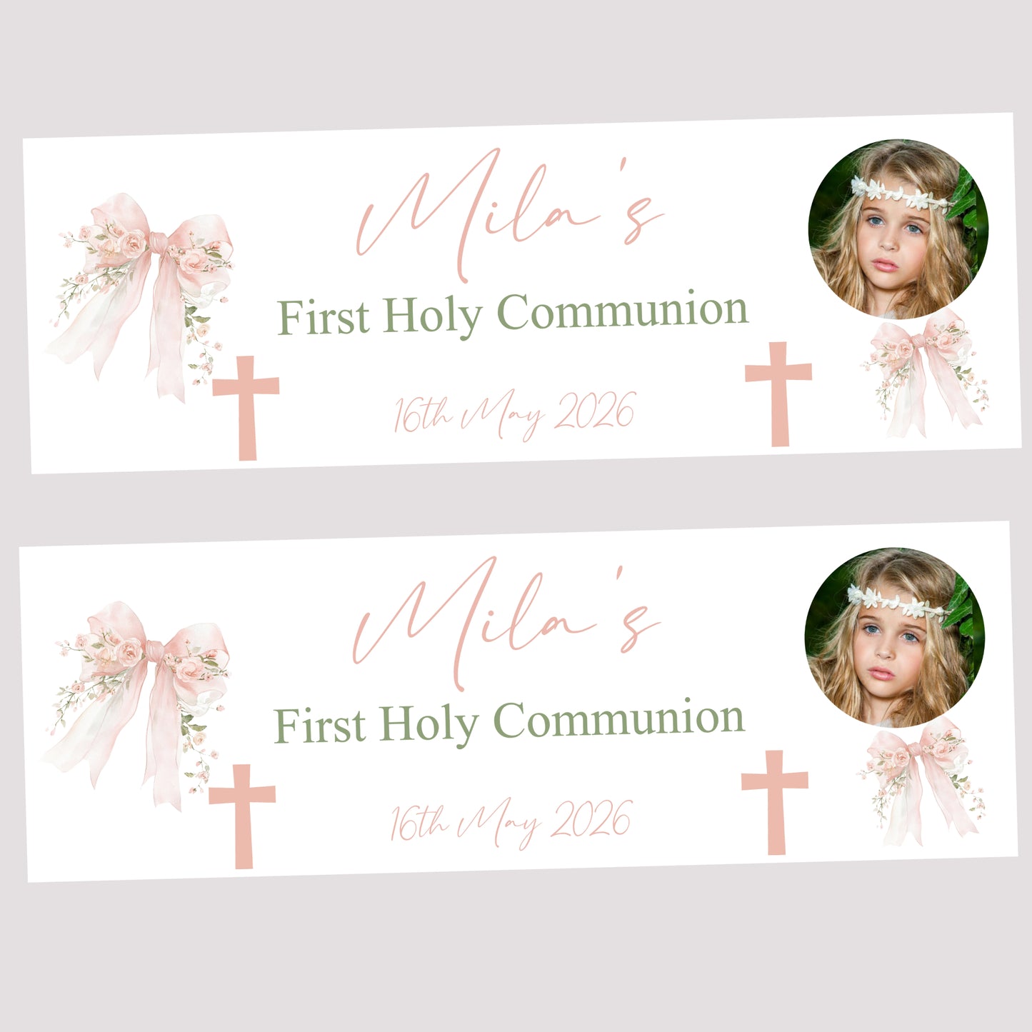 First Holy Communion Party Banner, Personalised with Name