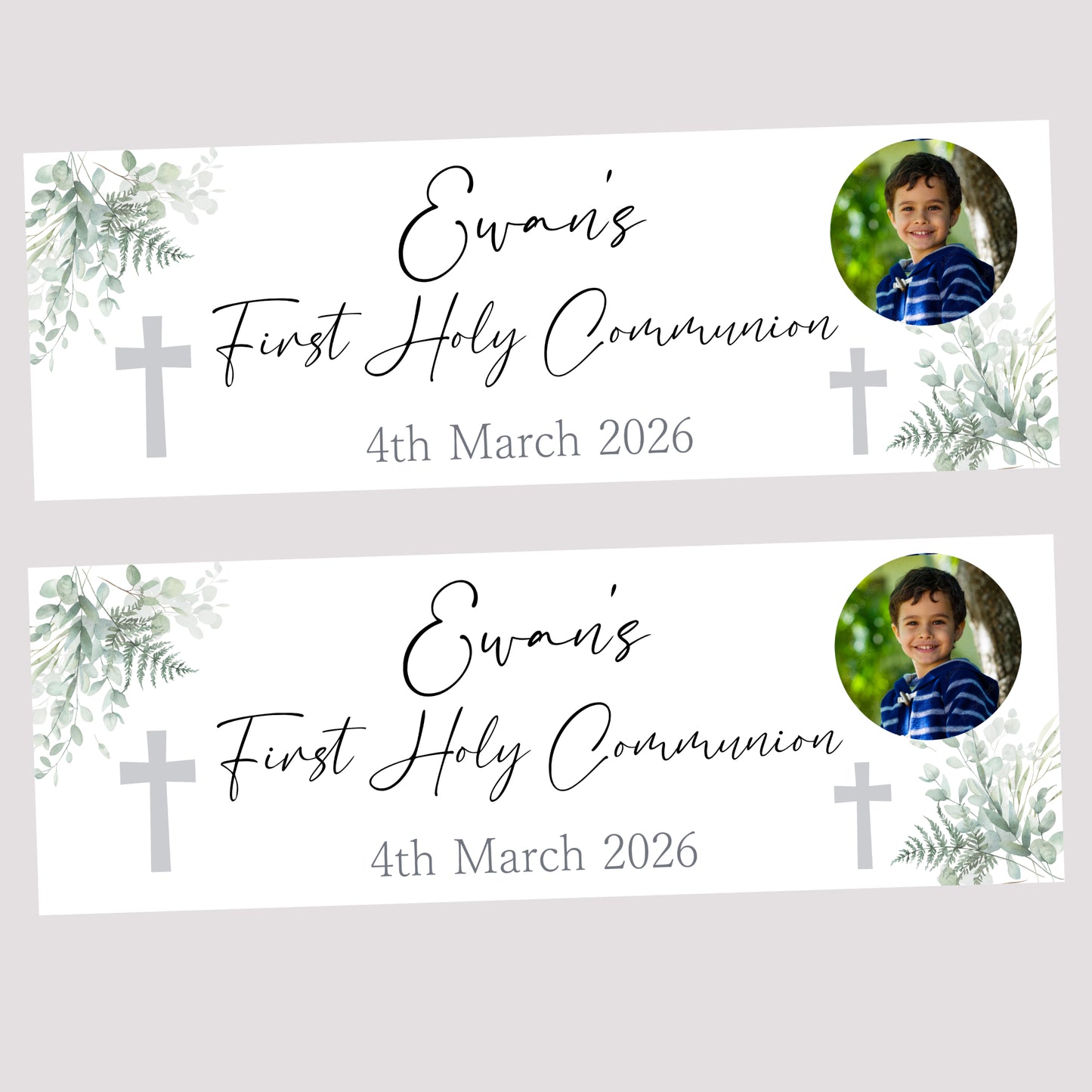 First Holy Communion Party Banner, Personalised with Name