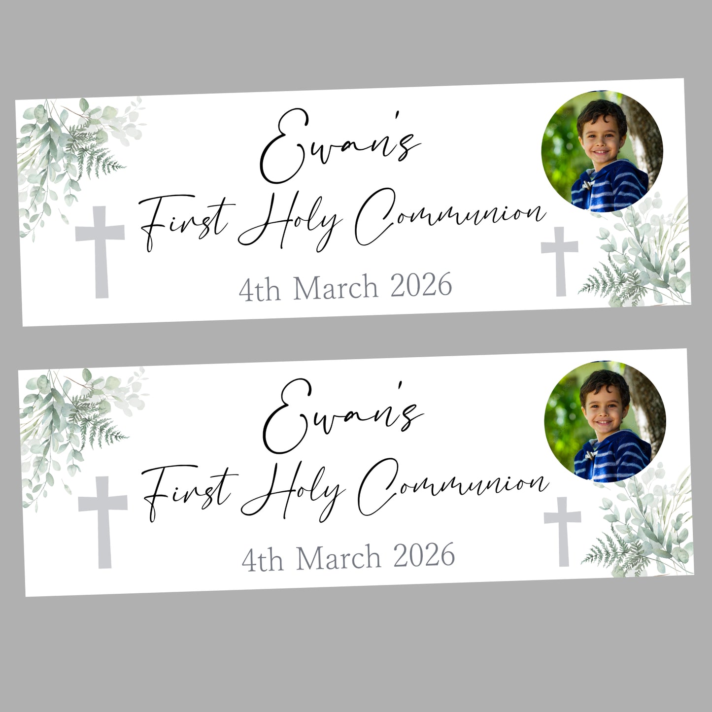First Holy Communion Party Banner, Personalised with Name
