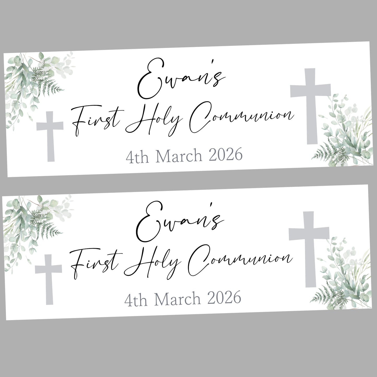 First Holy Communion Party Banner, Personalised with Name