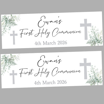 First Holy Communion Party Banner, Personalised with Name