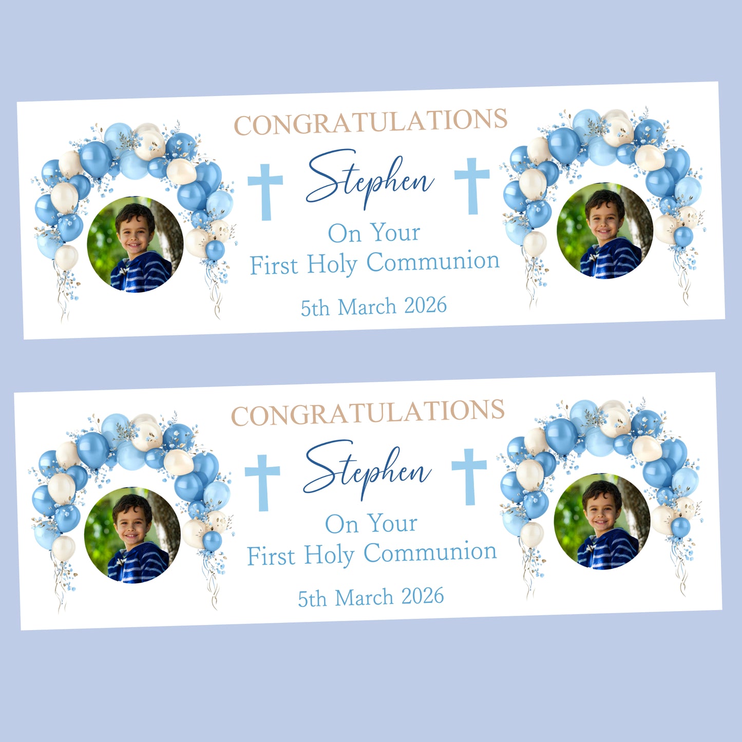 First Holy Communion Party Banner, Personalised with Name