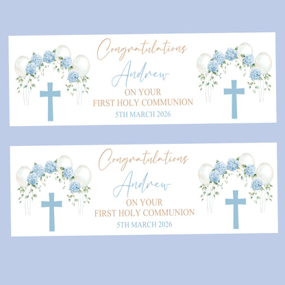 First Holy Communion Party Banner, Personalised with Name