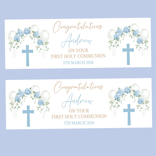 First Holy Communion Party Banner, Personalised with Name