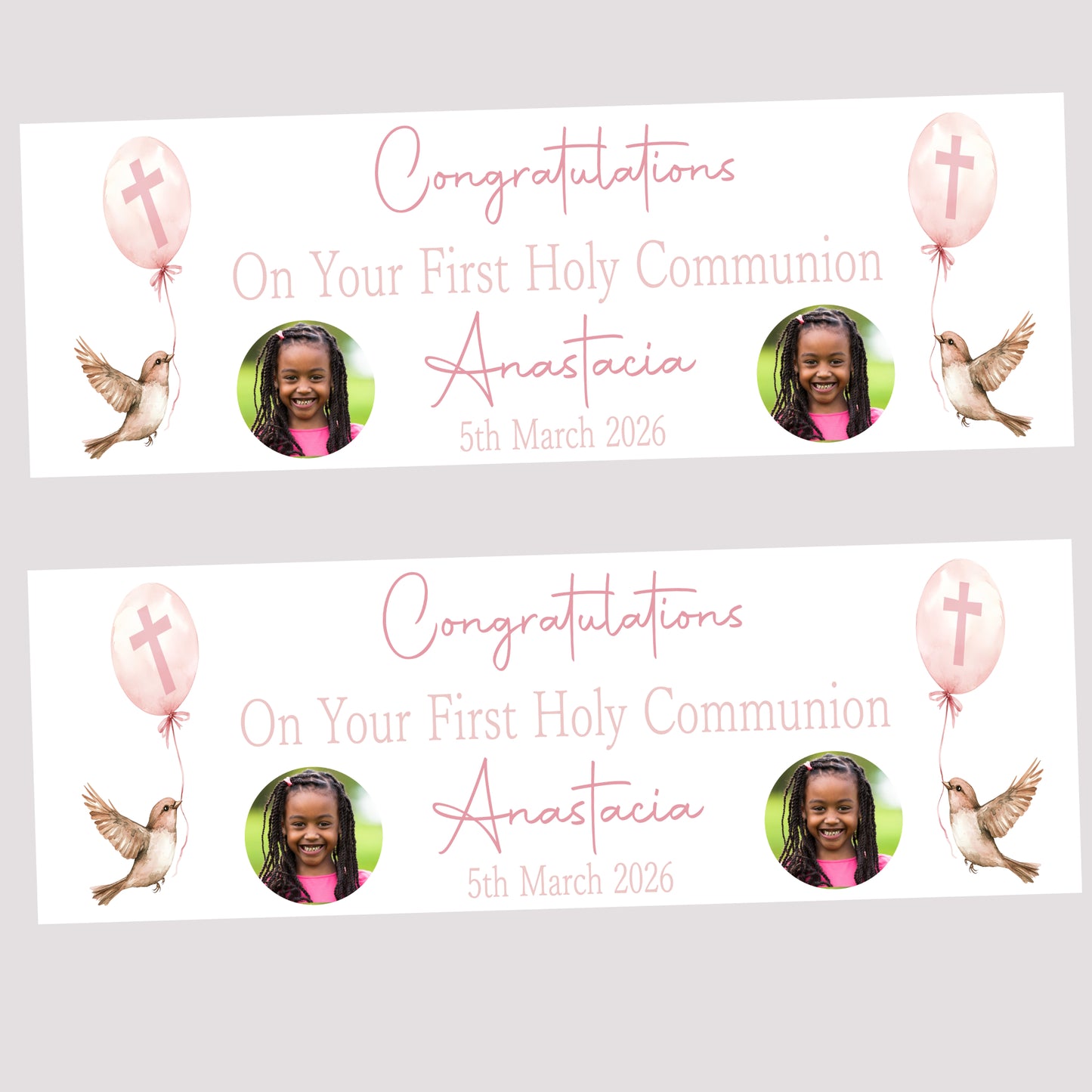 First Holy Communion Party Banner, Personalised with Name