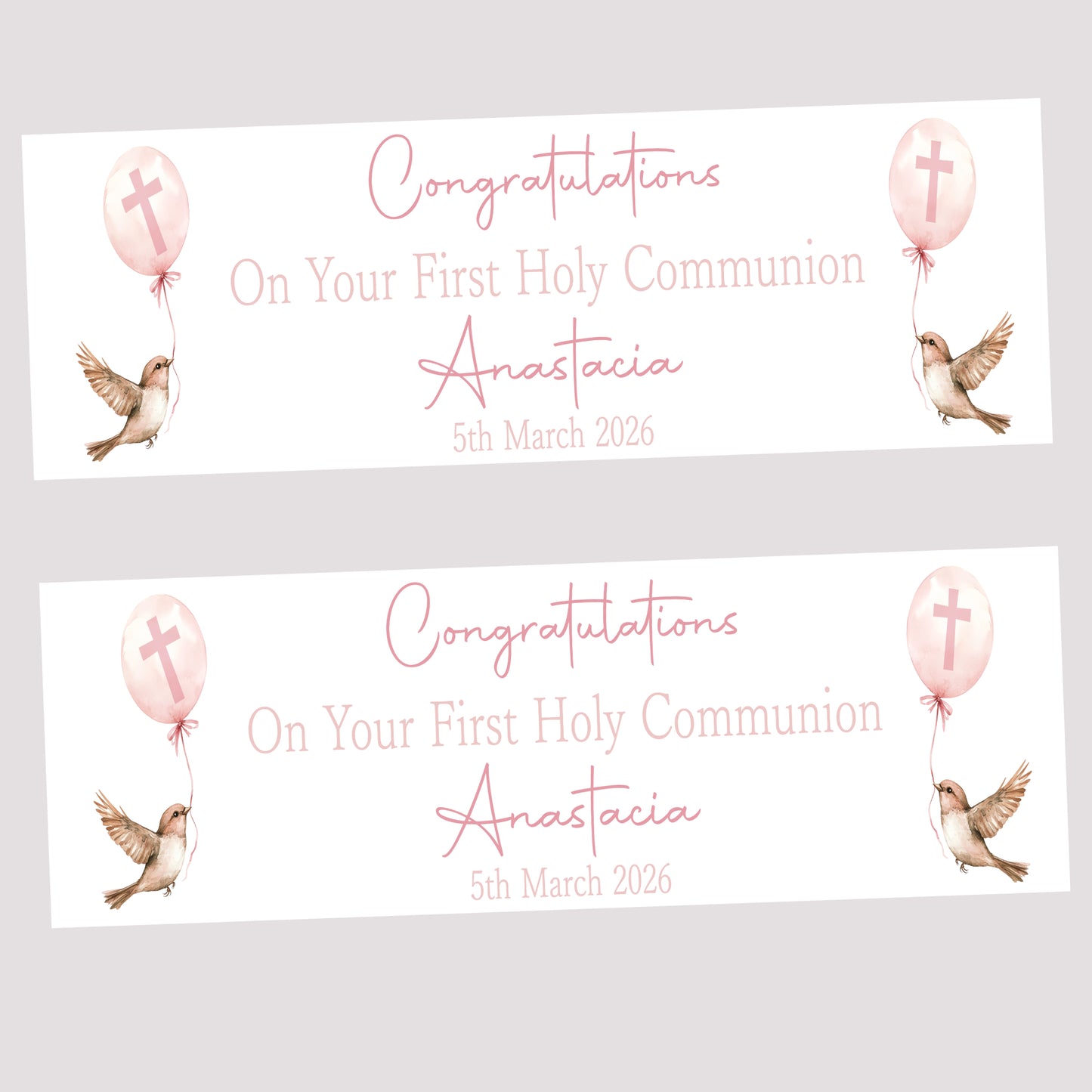 First Holy Communion Party Banner, Personalised with Name