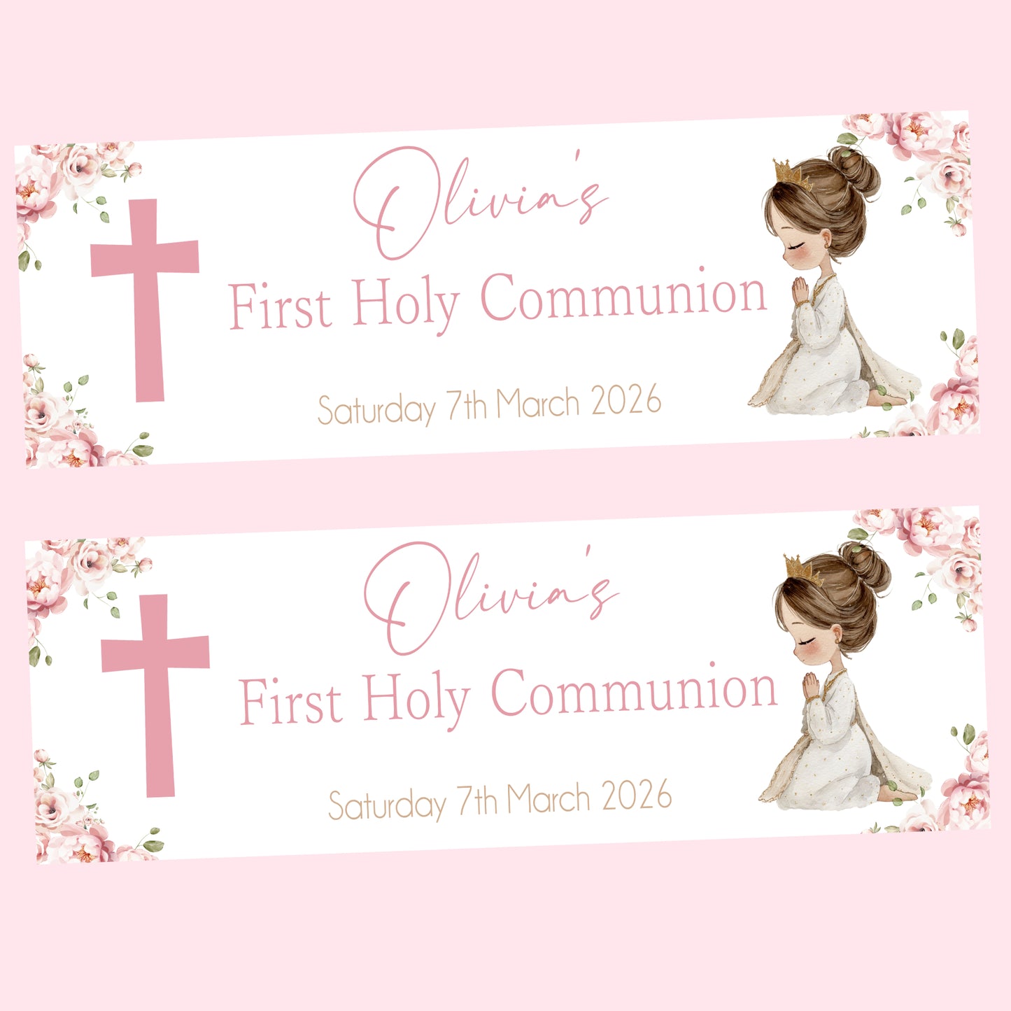 First Holy Communion Party Banner, Personalised with Name