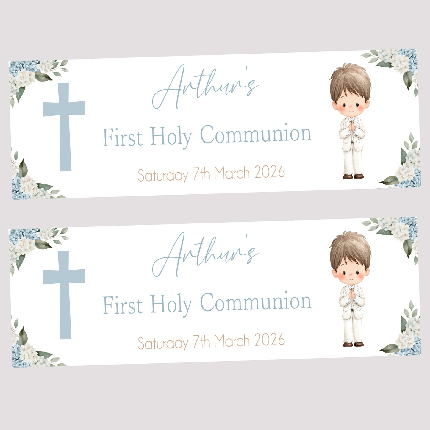 First Holy Communion Party Banner, Personalised with Name