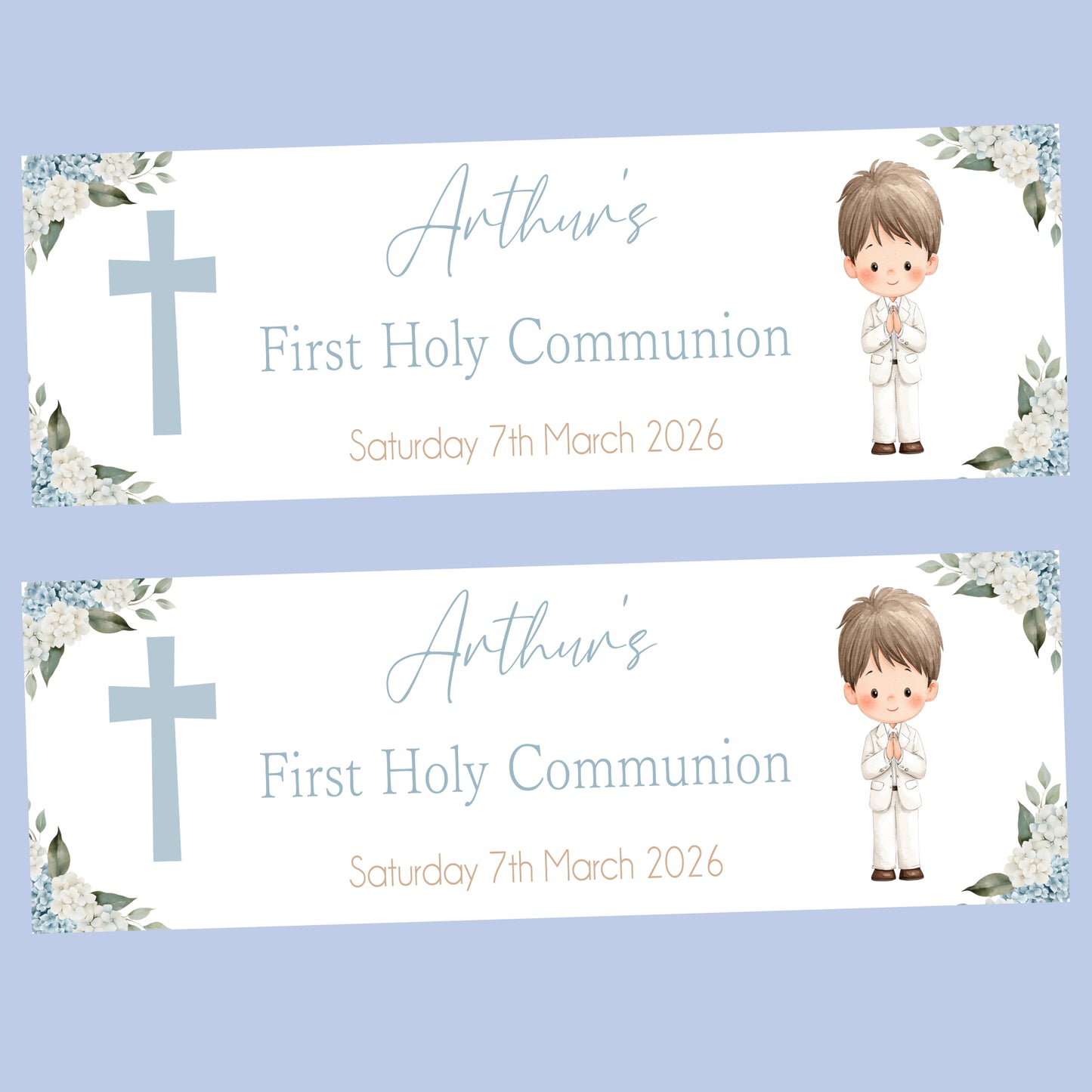 First Holy Communion Party Banner, Personalised with Name