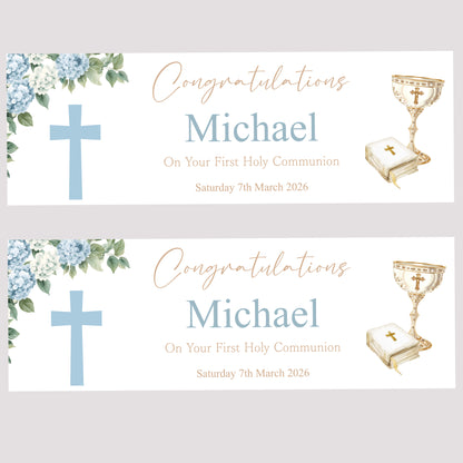 First Holy Communion Party Banner, Personalised with Name