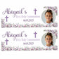 Purple Floral First Holy Communion Party Banner