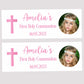 Pink Cross First Holy Communion Party Banner