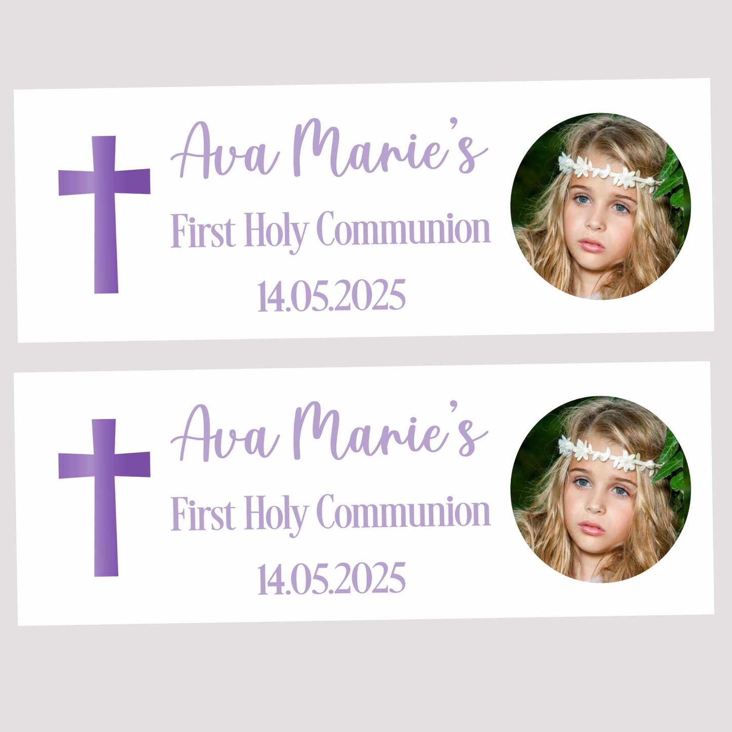 Purple Cross First Holy Communion Party Banner