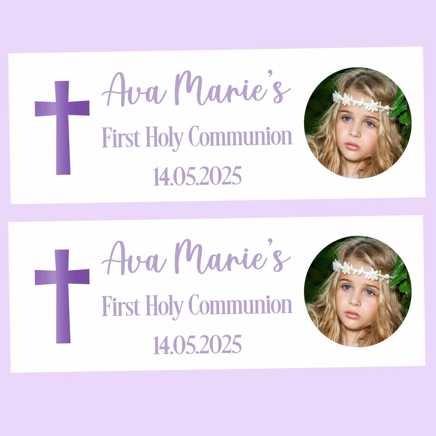Purple Cross First Holy Communion Party Banner