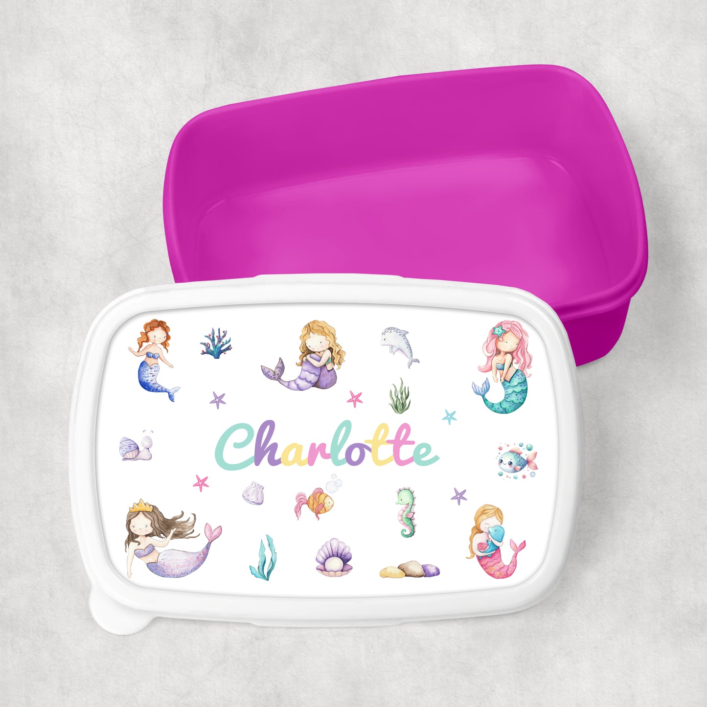 Personalised Girl's Water Bottle with Straw Mermaids