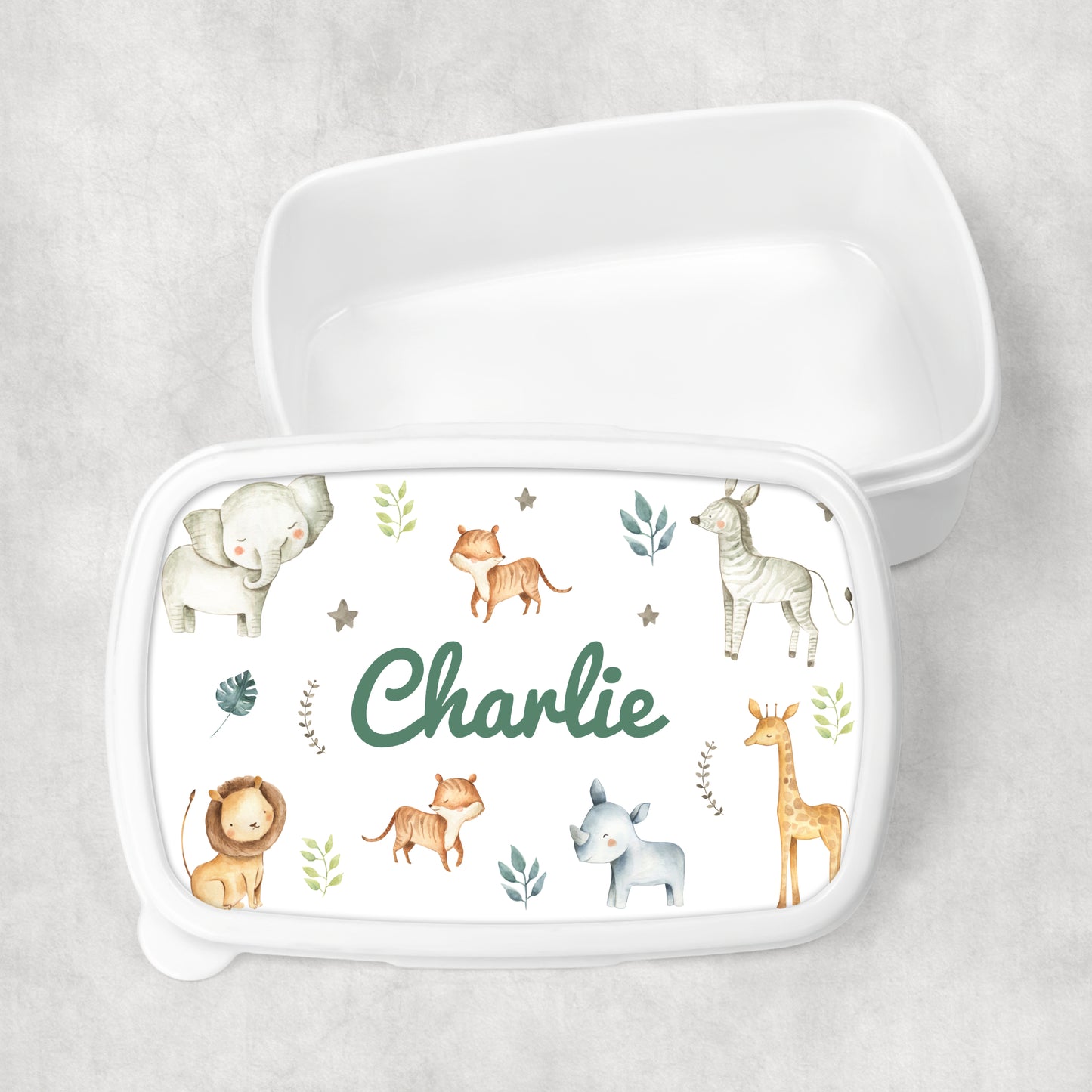 Personalised Girl's Water Bottle with Straw Jungle Animals