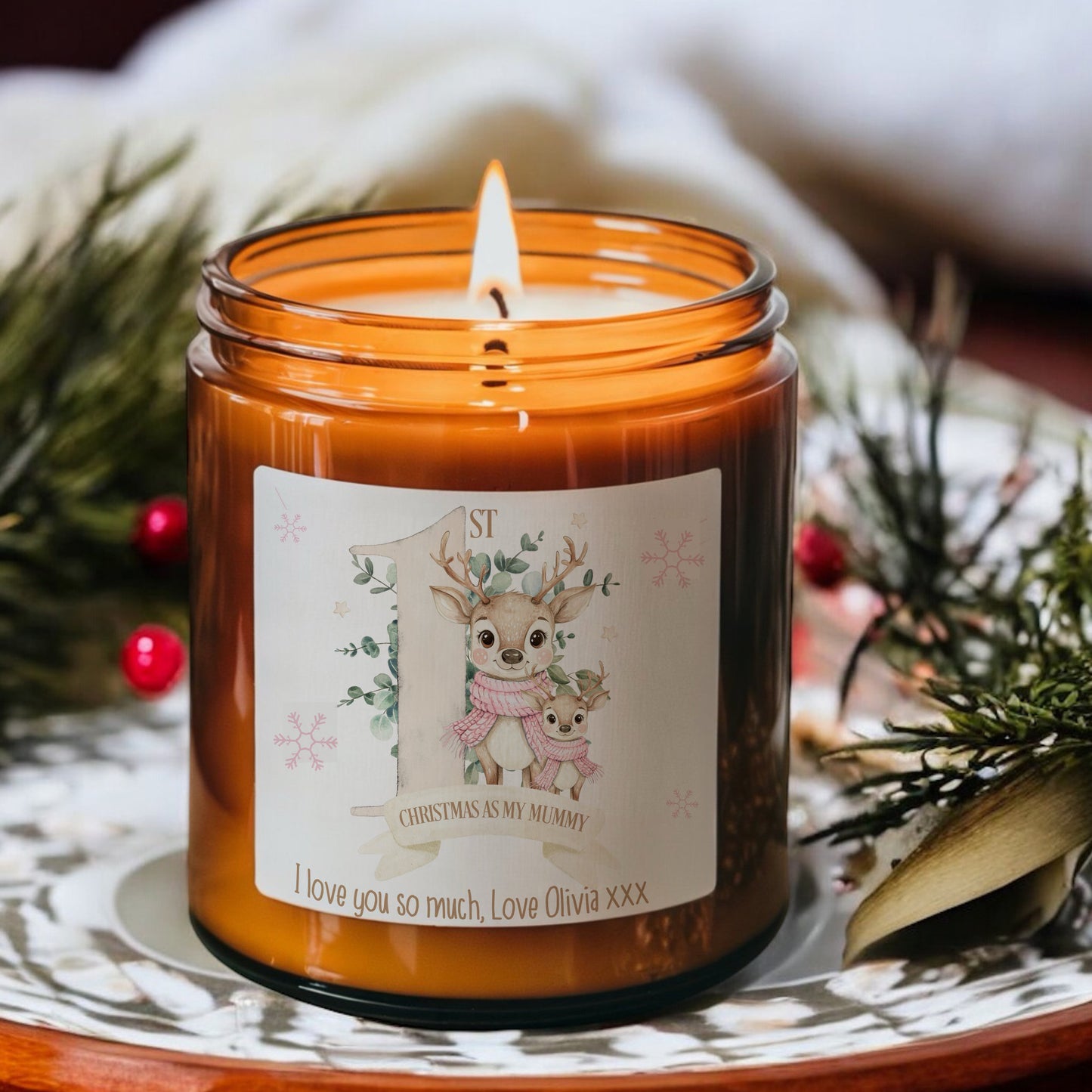 1st Christmas as my Mummy Scented Candle, Gift for Mummy, Boy Girl Options