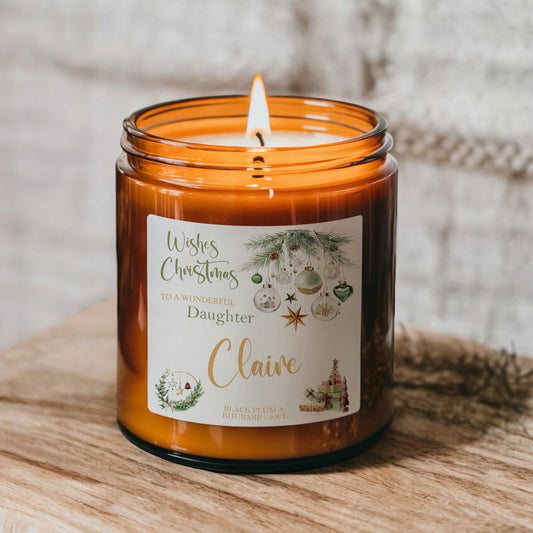 Personalised Christmas Scented Candle – Custom Holiday Gift with Festive Scents