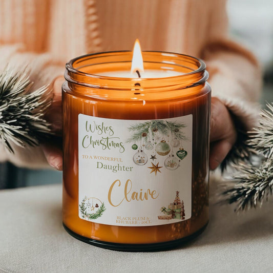 Personalised Christmas Scented Candle – Custom Holiday Gift with Festive Scents